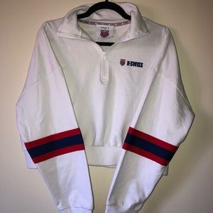 K-SWISS CROPPED 3/4 ZIP SWEATER - NEVER WORN